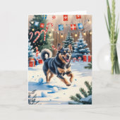 スウェーデン語バルフンド犬クリスマスグリーティングカード カード (正面)