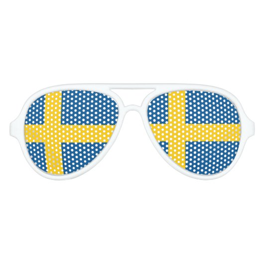 スウェーデン語プライドパーティーシェード |スウェーデン国旗 アビエーターサングラス (正面)