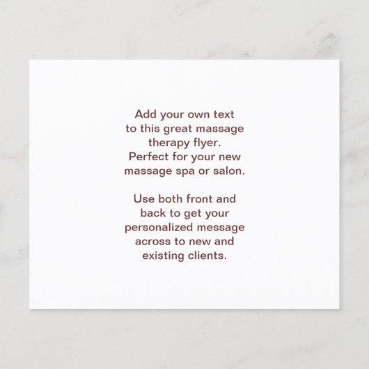 スウェーデン語マッサージ写真 – 腕と手 チラシ (裏面)