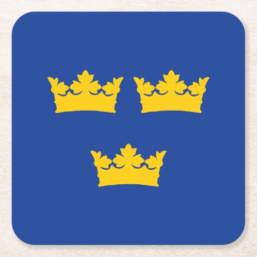 スウェーデン語3つの王冠、treのクローナ スクエアペーパーコースター (正面)