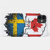 スウェーデン語（カナダ）ツリールーツ国旗 Case-Mate iPhoneケース (裏面(横))