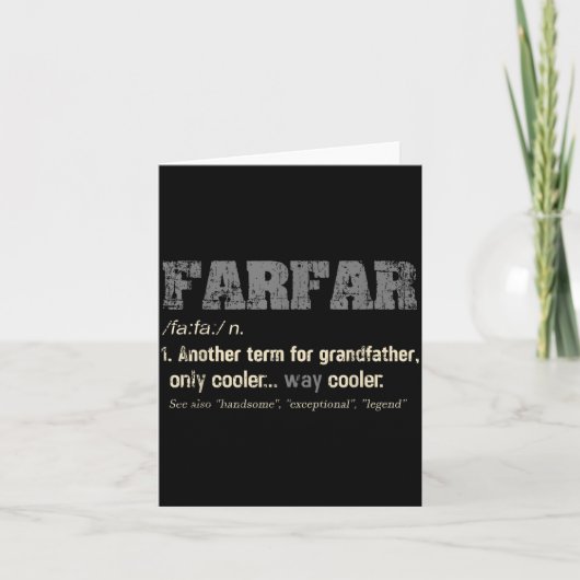 スウェーデン語 Farfar 面白い定義 おじいちゃん ギフト カード (正面)