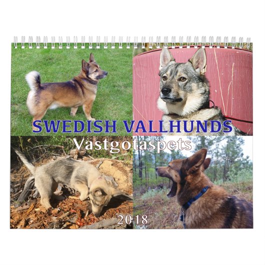 スウェーデン語Vallhund、Vastgotaspets、Callendar 2018年 カレンダー (カバー)