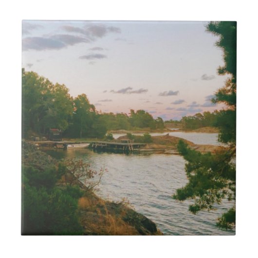 スウェーデン諸島夕べ タイル (正面)