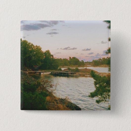 スウェーデン諸島夕べ 缶バッジ (正面)