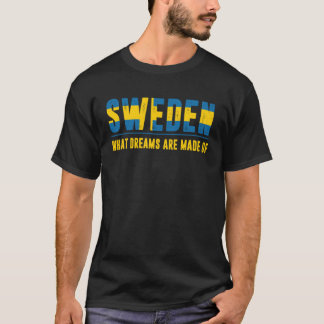 スウェーデン青黄色ストックホルムミートボール山 Tシャツ
