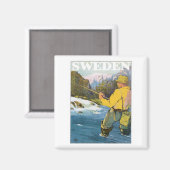 スウェーデン魚釣り マグネット (正面/裏面)