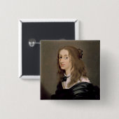スウェーデン1652年のクリスティーナ女王 缶バッジ (正面&裏面)