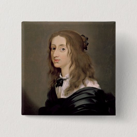 スウェーデン1652年のクリスティーナ女王 缶バッジ (正面)