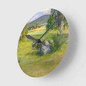 スウェーデン1910年の楽園 ラウンド壁時計 (傾斜)