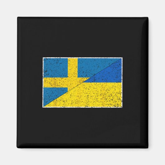 スウェーデン ウクライナ 国旗 スウェーデン人 ウクライナ人 国籍 マグネット (正面)