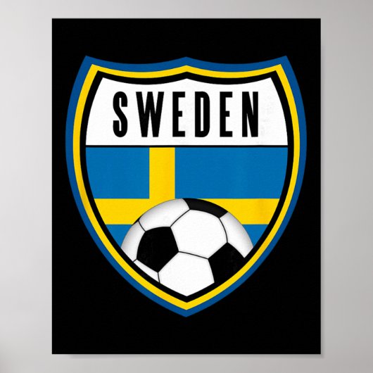 スウェーデン サッカージャージ スウェーデンの旗 ポスター (正面)