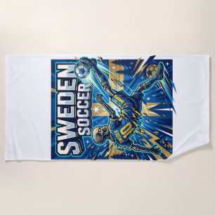 スウェーデン サッカー スケルトン ストライカー ネーションズ ポスター スタイル ビーチタオル