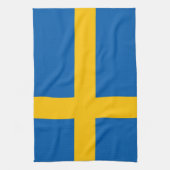 スウェーデン-スウェーデンの旗 キッチンタオル (縦)