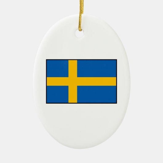 スウェーデン-スウェーデンの旗 セラミックオーナメント (正面)