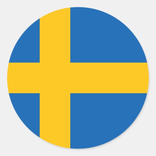 スウェーデン – スウェーデン国旗 ラウンドシール (正面)