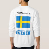 スウェーデン スウェーデン国旗 黒 パーソナライズ スウェットシャツ (裏面)
