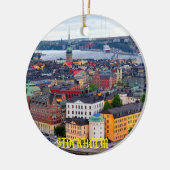 スウェーデン – ストックホルムの美しいクリスマス装飾品 セラミックオーナメント (左)