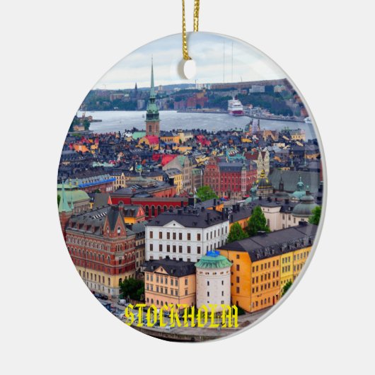 スウェーデン – ストックホルムの美しいクリスマス装飾品 セラミックオーナメント (左)