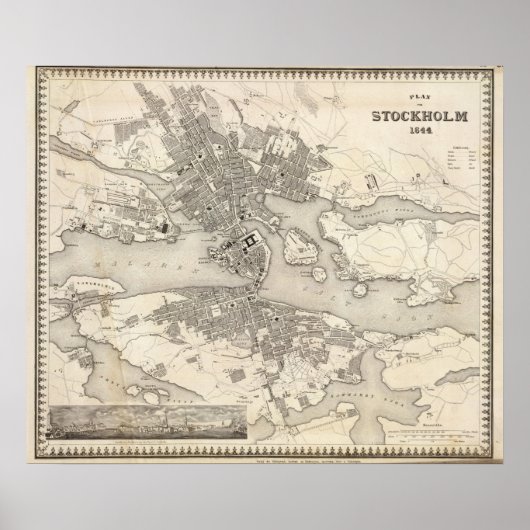 スウェーデン，ストックホルム ポスター (正面)