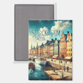 スウェーデン，ストックホルム マグネット (正面/裏面)