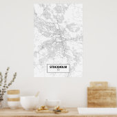 スウェーデン、ストックホルム（黒、白） ポスター (キッチン)