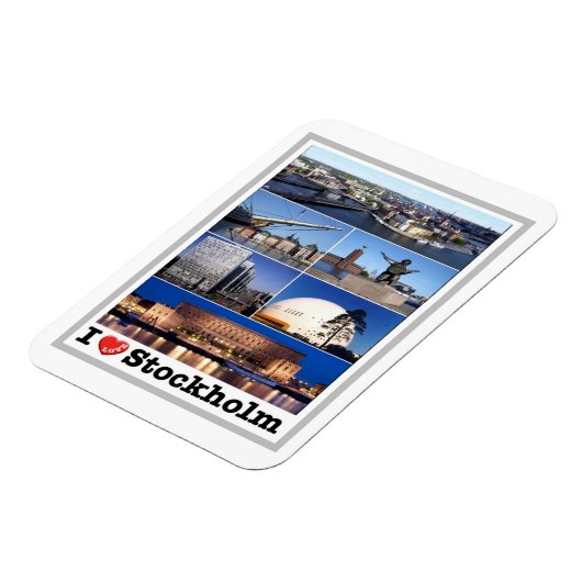 スウェーデン – ストックホルム – I Love - マグネット (左側)