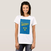 スウェーデン、スベージュ、3クラウン Tシャツ (正面フル)