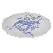 スウェーデン・ダラの馬の青と白の切断板 カッティングボード (角)