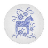 スウェーデン・ダラの馬の青と白の切断板 カッティングボード (正面)