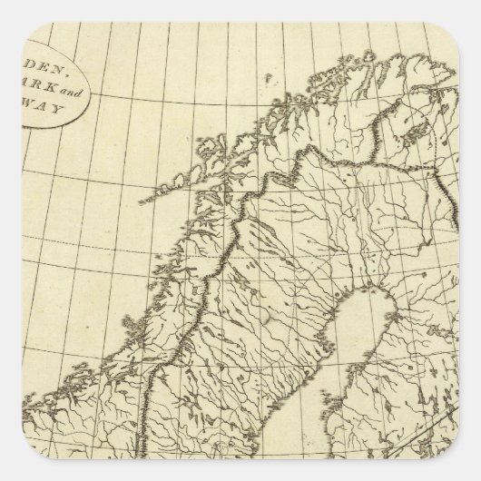 スウェーデン、デンマーク、ノルウェーのアウトライン スクエアシール (正面)