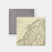 スウェーデン、デンマーク、ノルウェーのアウトライン マグネット (正面/裏面)