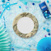 スウェーデン、デンマーク、ノルウェーの境界線の輪郭 ペーパープレート (パーティー)