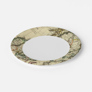 スウェーデン、デンマーク、ノルウェーの境界線の輪郭 ペーパープレート