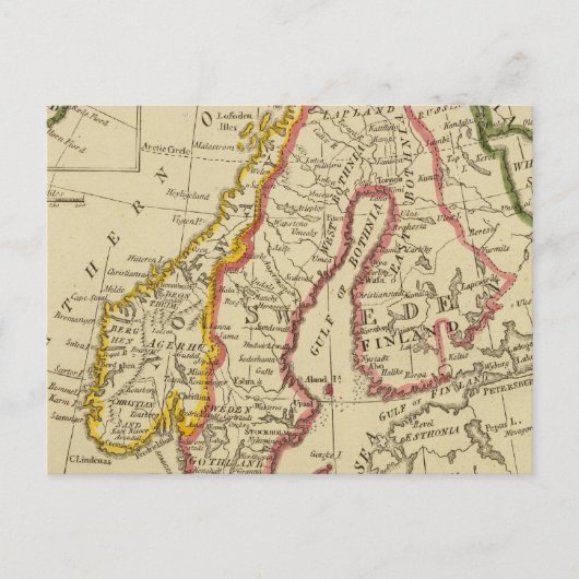 スウェーデン、デンマーク、ノルウェー、フィンランド、アイスランド ポストカード (正面)