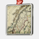 スウェーデン、デンマーク、輪郭を描かれる境界のノルウェー メタルオーナメント (左)