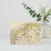 スウェーデン、ノルウェー地図 ポストカード (スタンド正面)