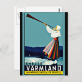 スウェーデン，ビンテージ旅行ポスター ポストカード (正面/裏面)
