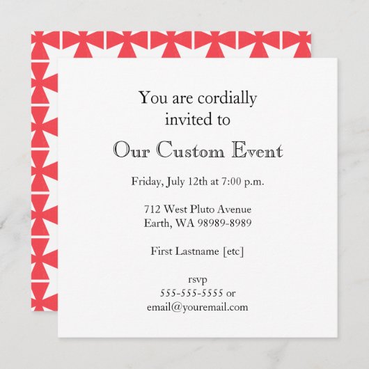 スウェーデン・フリーメイソン十字 招待状 (正面/裏面)