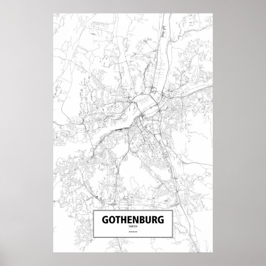 スウェーデン、ヨーテボリ（黒いチェックマーク） ポスター (正面)