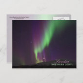 スウェーデン，ラッランドのノーザンライト ポストカード (正面/裏面)
