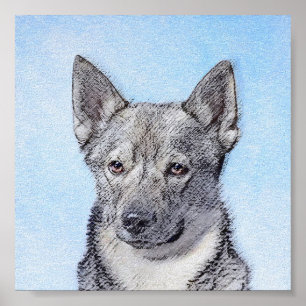 スウェーデン・ヴァルハンドの絵画 - かわいいオリジナルの犬のアート ポスター