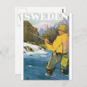 スウェーデン ヴィンテージ トラベル ポスター ポストカード (正面/裏面)