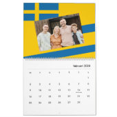 スウェーデン | 写真の追加スウェーデン国旗2025 カレンダー (2月 2026)