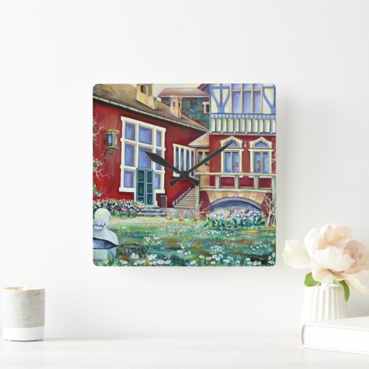 スウェーデン、横伝統的向き スクエア壁時計 (ホーム)