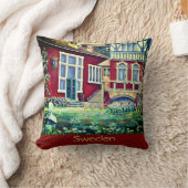 スウェーデン、絵のように美しいファルン赤い風景。 クッション (ブランケット)