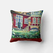 スウェーデン、絵のように美しいファルン赤い風景。 クッション (裏面)