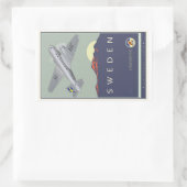 スウェーデン 長方形シール (バッグ)