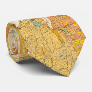 スウェーデン(1910年)のヴィンテージの地質地図 ネクタイ