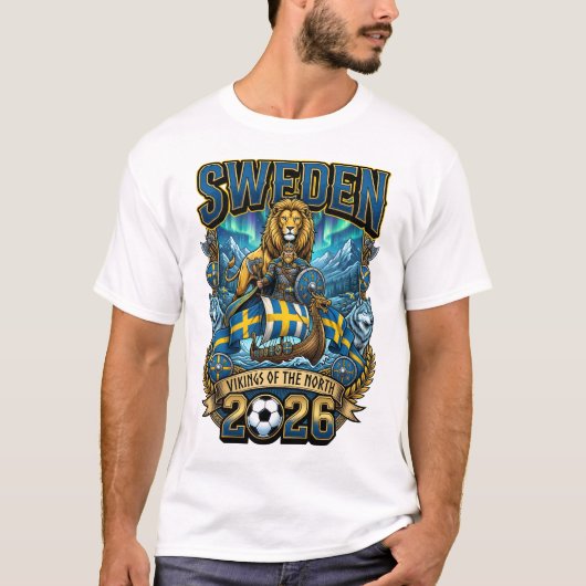 スウェーデン 2026 ファンTシャツ Tシャツ (正面)